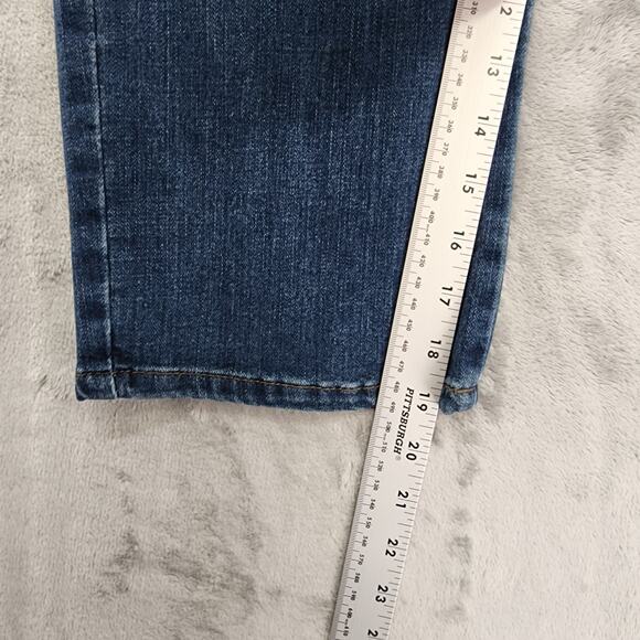 Lee Jeans Womens 6 Blue Relaxed Fit Mid Rise Crop Capri Straight Stretch Denim - Picture 9 of 11